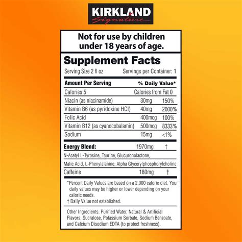 Kirkland Signature Extra Strength Daily Blend Energy Shots, Zero Sugar ...