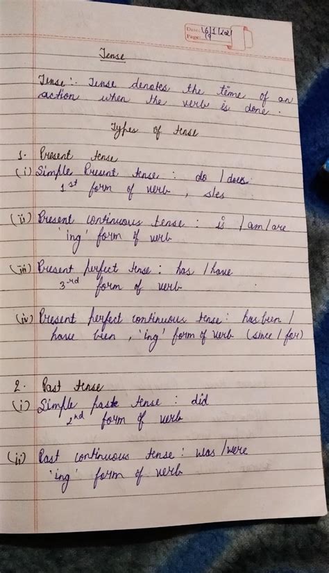 prepare a chart on tense with two example each - Brainly.in