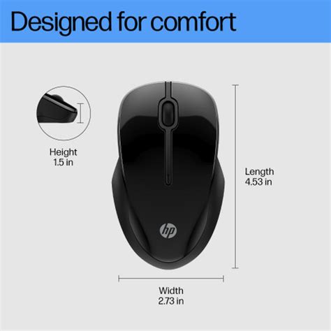 HP 250 Ambidextrous Optical Mouse Dual mode /Multidevice,1 AA battery ...