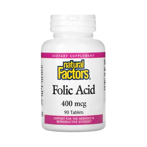 Natural Factors, Folic Acid, 400 Mcg, 90 Tablets – Maple Herbs