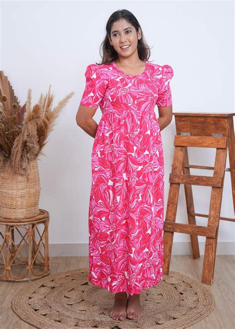 ROSY AURA | NON-FEEDING MAXI – PUFF SLEEVES | FULL LENGTH MAXI ...