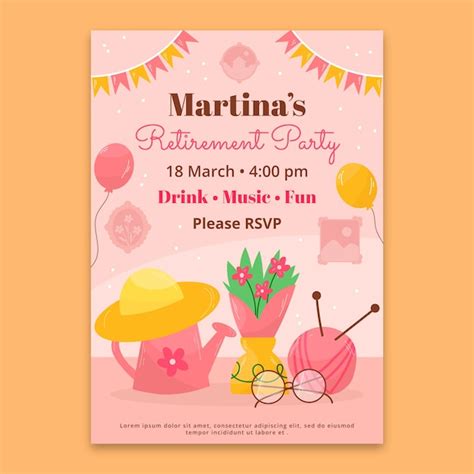 Retirement party poster template | Premium Vector