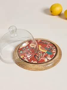 Chumbak Cake Cloche | Bahaar Collection | Wooden Cake Stand with Dome ...