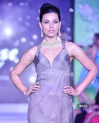 A model displays a creation during Rose Fashion Show at Hotel Taj in Mumbai