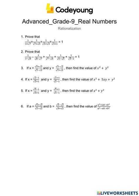 Image result for Rationalization Math Worksheets