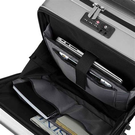 Samsonite Evoa Spinner 55 20 Front Pkt Unisex Brushed Silver Cabin Luggage