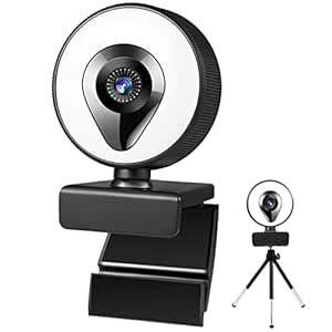 LOOM TREE Webcam with 3 Light Modes Adjustable Brightness for Gaming ...