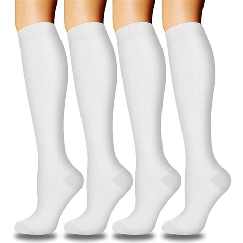 4 Pairs Copper Compression Socks for Women & Men Circulation 15-20 mmHg ...