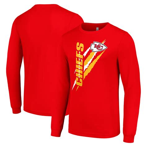 Men's Starter Red Kansas City Chiefs Color Scratch Long Sleeve T-Shirt ...