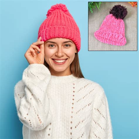 Soft Winter Cap, Woolen Inside Fur Beanie Cap (1 Pc / Mix Design & Col ...