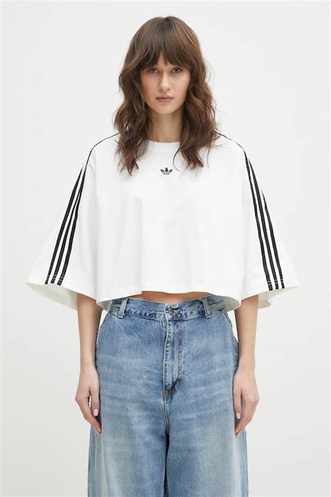 adidas Originals t-shirt bawełniany BOXY TEE damski kolor biały JY8886 ...