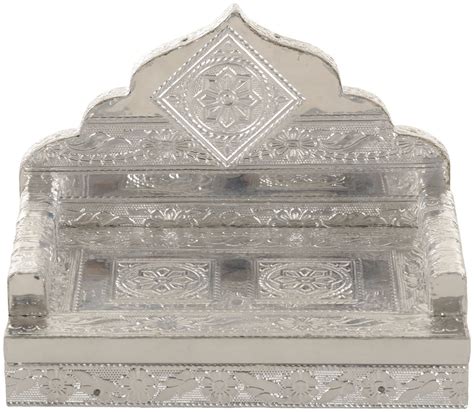 Shiv Simhasanam Silver-Plated Multi-Ply Pooja Mandir (Silver , 6 x 4 ...