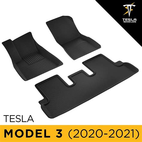 TeslaShields Liner Floor Mats for Tesla Model 3 (2020 - 2021) Custom ...