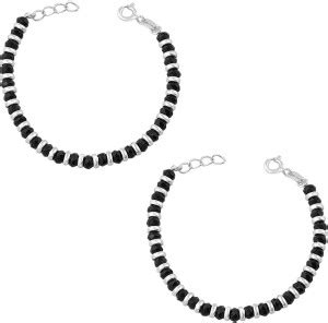 Rinayra Jewels Kids Nazariya With & Black Beads Sterling Anklet-ANKK009 ...