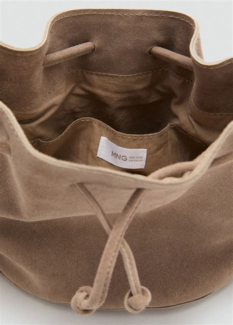 Fringed leather bucket bag - Teen | MANGO USA