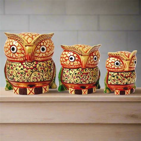 Wooden Painting Owl 3 Piece Set - KK GIFT STORE