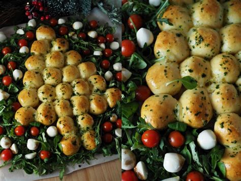 Weihnachtliche Vorspeise: Brötchen-Tannenbaum im Salatbett - Wiewowasistgut