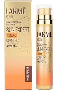 Lakme Sun Expert 1% Nia C Water-Light Sunscreen Gel Spf 50 Pa++++ Best ...