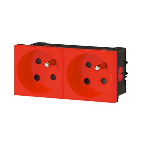 077152L Legrand | Legrand Mosaic Red 2 Gang Plug Socket, 16A, Indoor ...