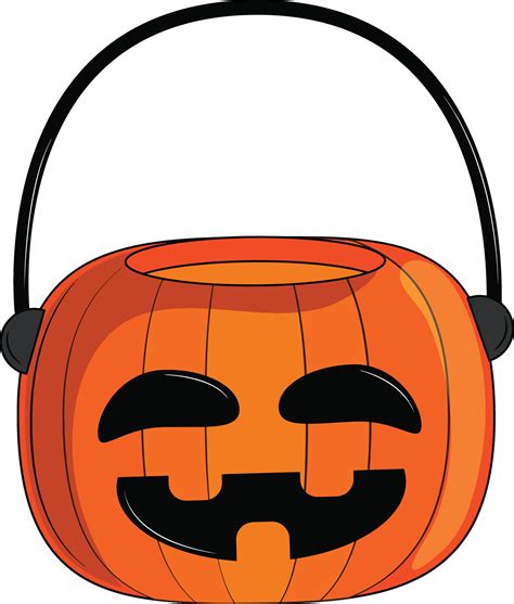 Pumpkin basket isolated on transparent background for kid collecting ...