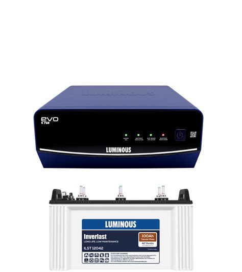 LUMINOUS INVERTER750 SINE WAVE +ILST 100 AH TUBULAR BATTERY COMBO price ...