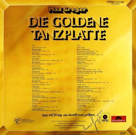 Max Greger. Die Goldene Tanz-Platte. 28 aktuelle Hits im strikten ...