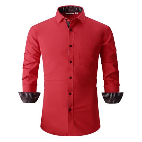JUMESG Mens Dress Shirts Men's Dress Shirt Regular Fit Oxford Solid ...