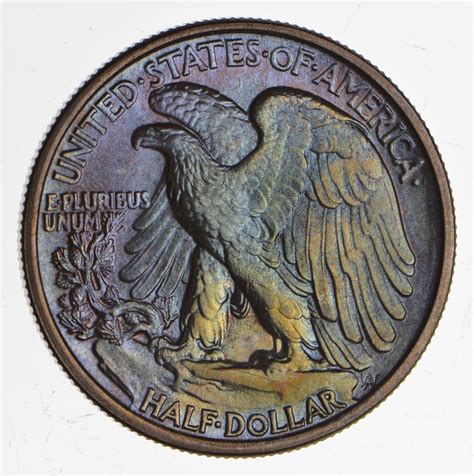 1937 Walking Liberty Half Dollar - Amazing Color - Blue | Property Room