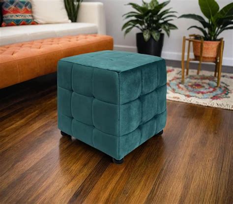 WOOD EMPIRE Upholstered Square Ottoman Stool for Living Room | Ottoman ...