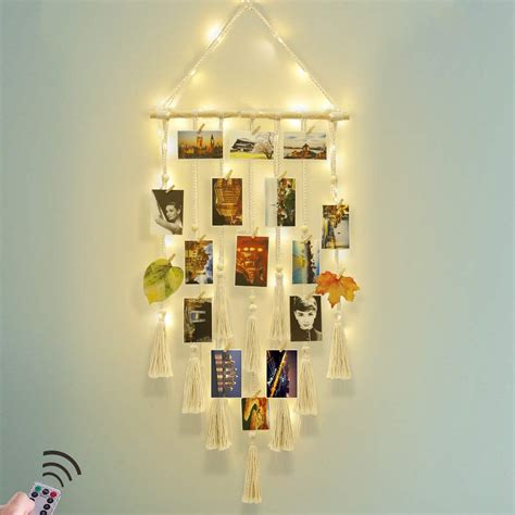 Homecor Hanging Photo Display Wall Decor - Macrame Wall Decor Hanging ...