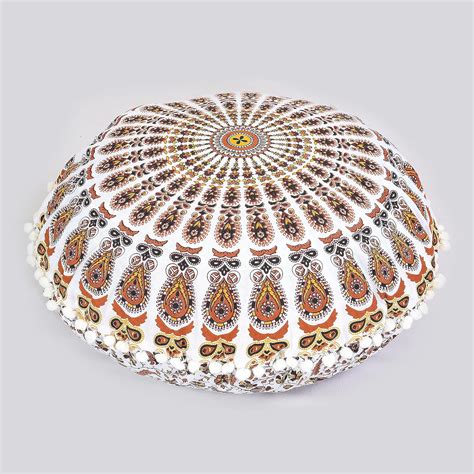 Amazon.com: Indian Consigners Floor Cushion Covers 22" Round Mandala ...