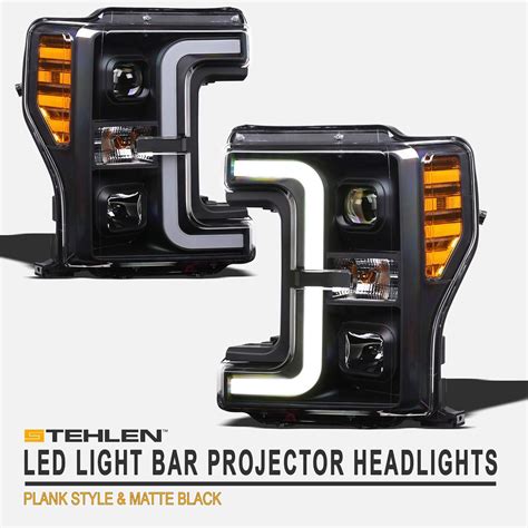 Buy Stehlen 642167822820 DRL LED Light Bar Projector Headlights Matte ...