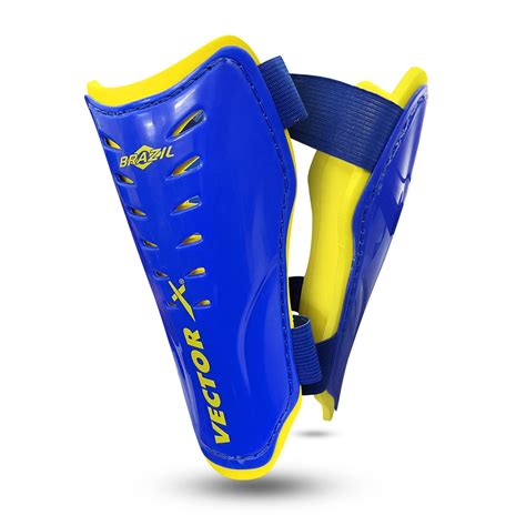 Vector X Football Shinguard with Adjustable Velcro for Boys Kids ( Blue ...