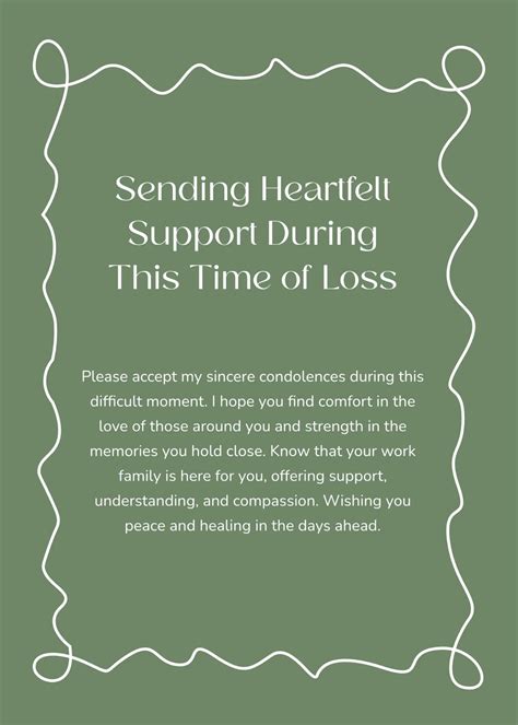 Free Coworker Sympathy Message Template to Edit Online