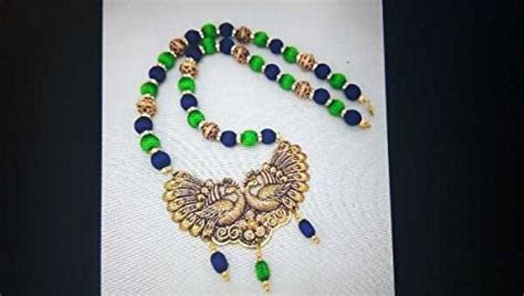 Green Antique and Silk Thread Jewellery Set : Amazon.in: Toys & Games