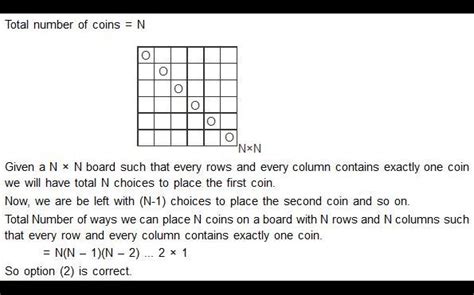 In how many ways can you place N coins on a board with N rows and N ...