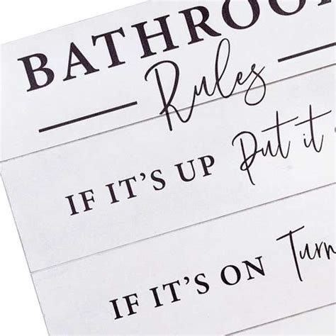 Bathroom Rules Wall Decor 16x20 | At Home