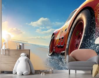 Buy Lightning Mcqueen With Tow Mater Wallpaper - Cars Mural - Removable ...