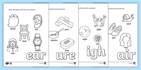 Phase 3 Trigraph Colouring Sheets Pack | Beginning Trigraphs