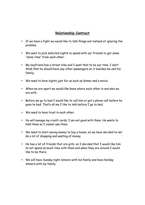 Free Printable Relationship Contract Templates [PDF, Word] Love, Funny