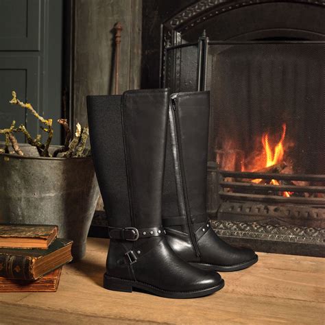 Jet Black | Women's Elasticated Tall Boots | Dana Boots | Hotter UK