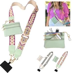 KELVEE Phone Strap with Zippered Pouch, Detachable Clip and Go Strap ...