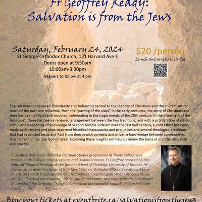 Fr Geoffrey Ready: Salvation is from the Jews, Saint George Orthodox ...