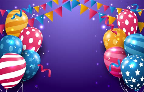 44+ Free Flat Balloon With Happy Birthday Background Vector