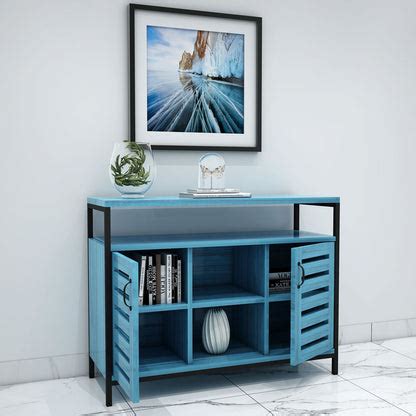 Cabinet, Solid Wood Cabinet, Blue Color Cabinet, Cabinet with Shutter ...