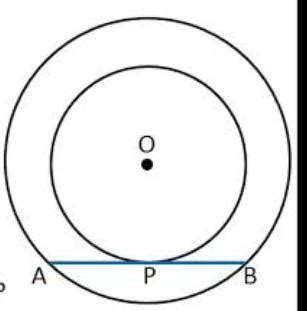 if the length of the radii of two concentric circles are 14 cm and 50 ...