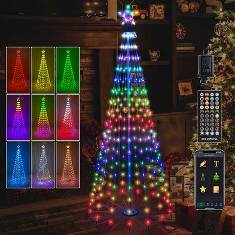Buy Holaurora Lighted Outdoor Christmas Tree, 6ft 265 LED Artificial ...