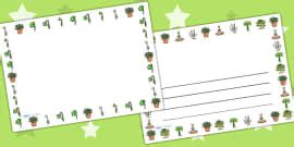 Writing Template with Plant Page Border | Twinkl Resources