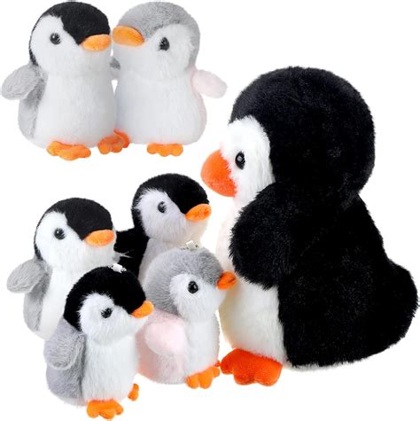 Amazon.com: Sosation 7 Pcs Penguin Plush Toys Set Stuffed Animal ...