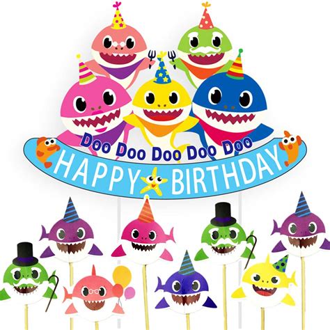 Buy Dorande Shark Birthday Cake Topper - Little Shark Birthday Cake ...